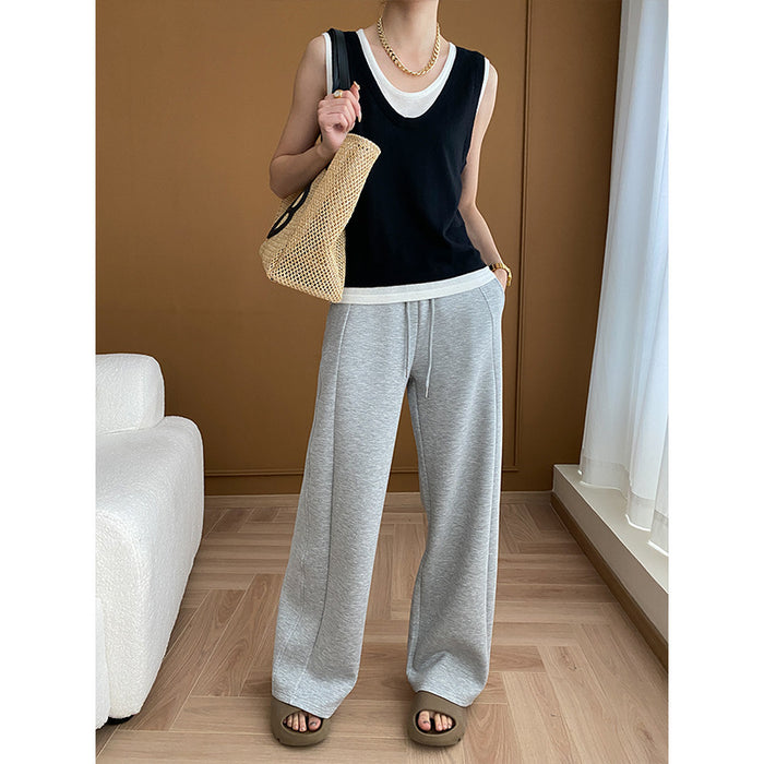 Sinan Thin Feeling Smooth Casual Fashionable Mopping Casual Sports Wide Leg Pants Early Spring