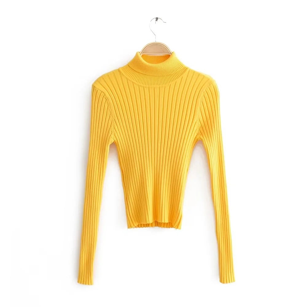 Half Turtleneck Bottoming Shirt Women Inner Wear Autumn Winter Autumn Cropped Pullover Sweater Long Sleeved Sweater Top