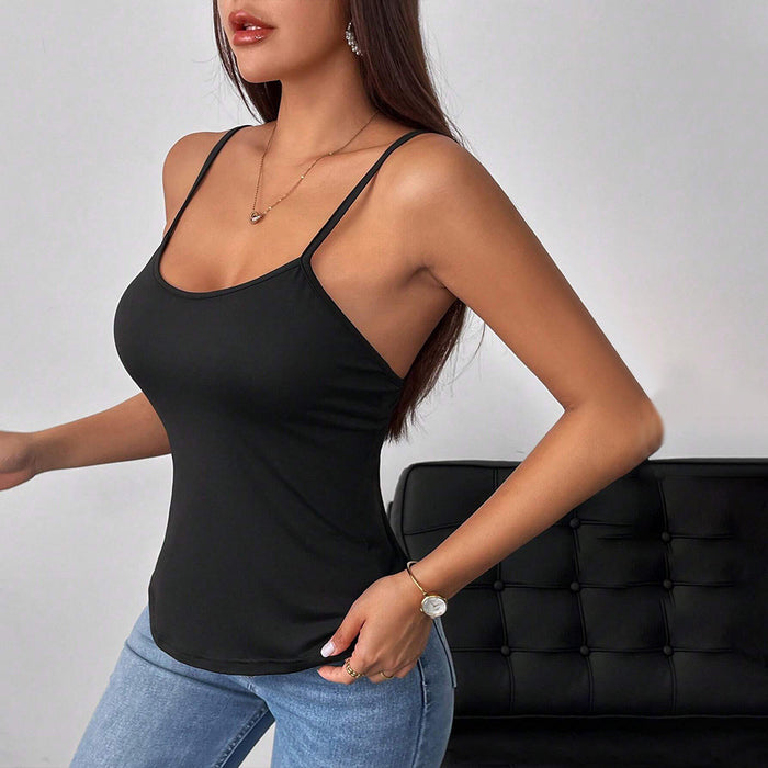 Women Sleeveless U Neck Sexy Sling Vest Summer Backless Slim Fit Top