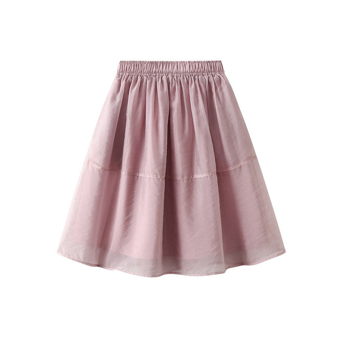 Curtain Cloud Yarn Skirt Women Summer Small A Line Skirt Gauze Skirt Skirt