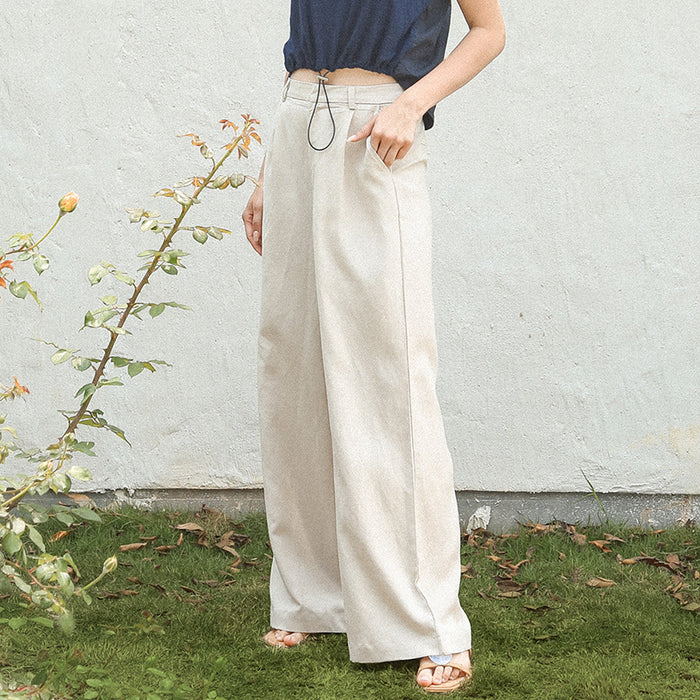 Cotton Linen Casual Pants Spring Summer Women Clothing Niche High Long Work Pant Mop Pants Straight Pants