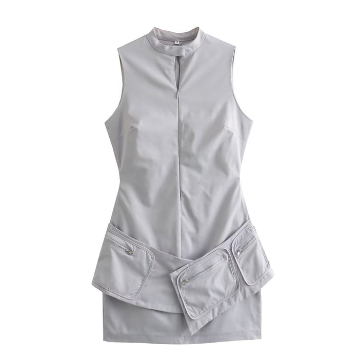 【MOQ-5 packs】 Fall Women Clothing Pocket Sleeveless Dress