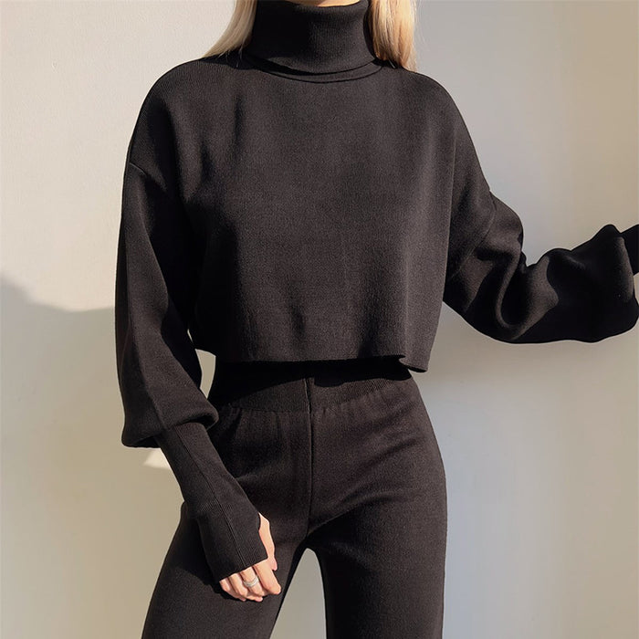 Arrival Suit Women Clothing Turtleneck Loose Long Sleeve Top Women Casual Set