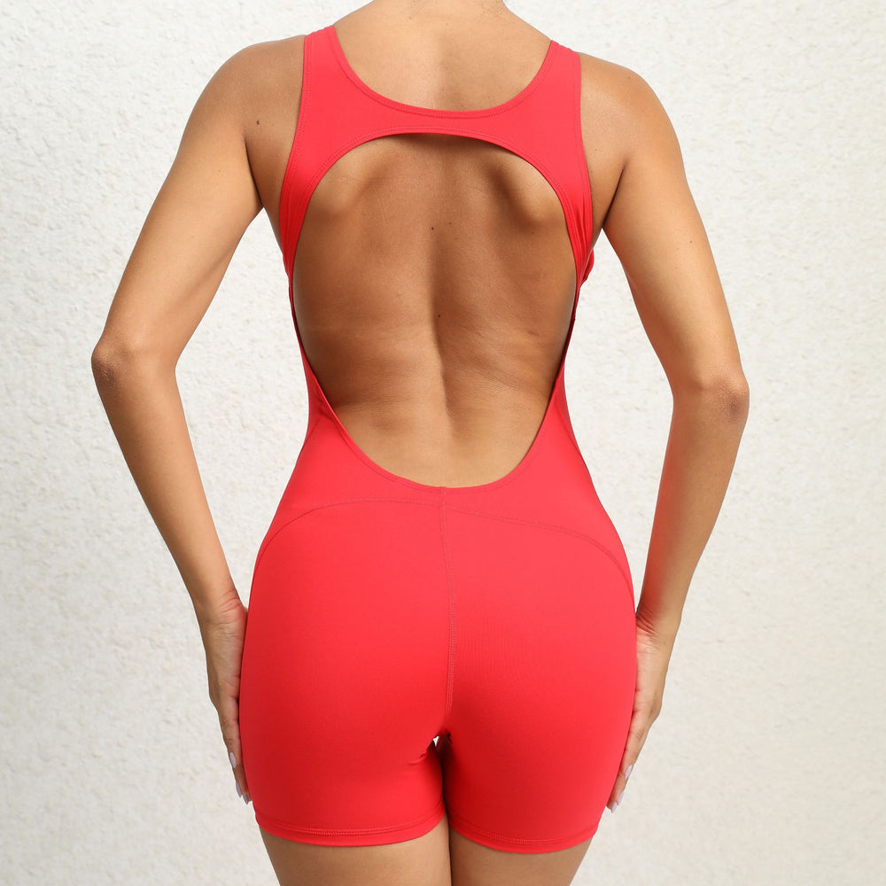 Quick Drying Nude Feel Yoga Clothes Women Training Fitness Integrated Hip Lifting Sport Yoga Jumpsuit