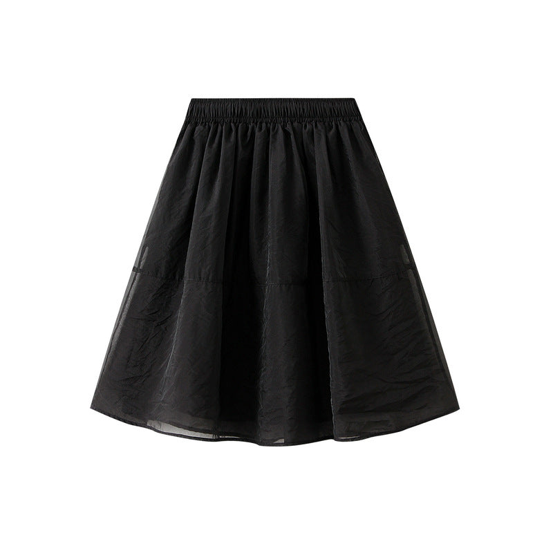 Curtain Cloud Yarn Skirt Women Summer Small A Line Skirt Gauze Skirt Skirt