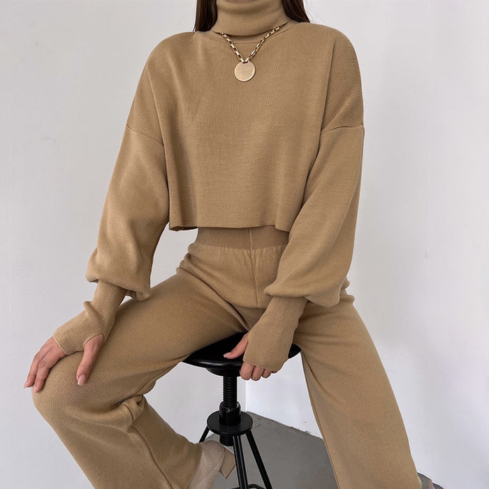 Arrival Suit Women Clothing Turtleneck Loose Long Sleeve Top Women Casual Set