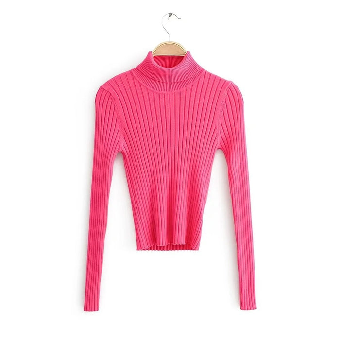 Half Turtleneck Bottoming Shirt Women Inner Wear Autumn Winter Autumn Cropped Pullover Sweater Long Sleeved Sweater Top