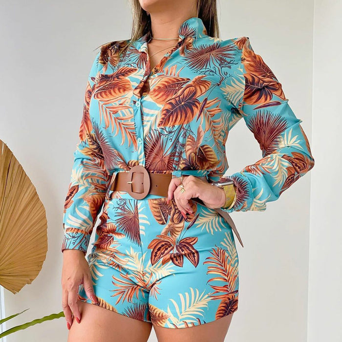 Spring Women Thin Shorts Women Two Piece Set Spring