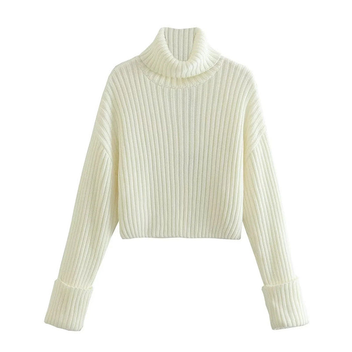 Turtleneck Pullover Knitwear Autumn Winter Sexy Loose Slimming Short Cropped Sexy Bottoming Sweater