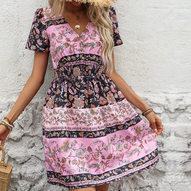 Summer Women Printing Bohemian Dress