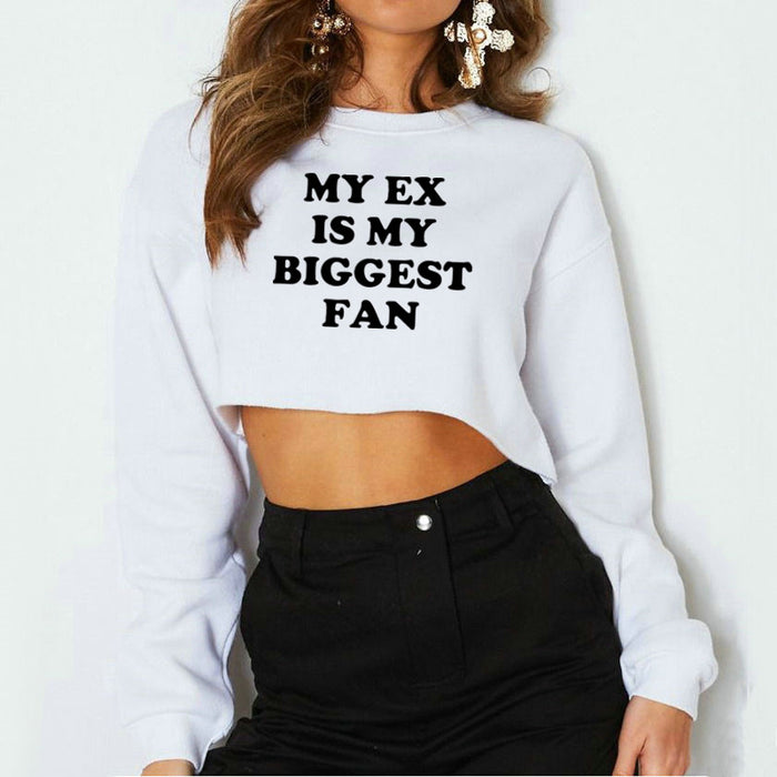 My Ex Is My Biggest Fan Street Trendy Women Short Sweater Autumn