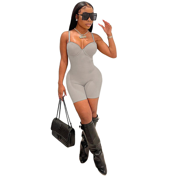 Women Clothing Spring Summer Sling Chest Cup Sexy Jumpsuit