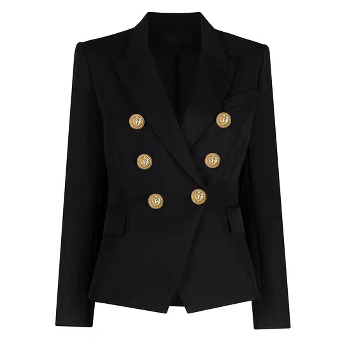 Spring Autumn High Quality Top Goods Women Blazer Women Metal Lion Head Buckle Double Breasted Small Blazers