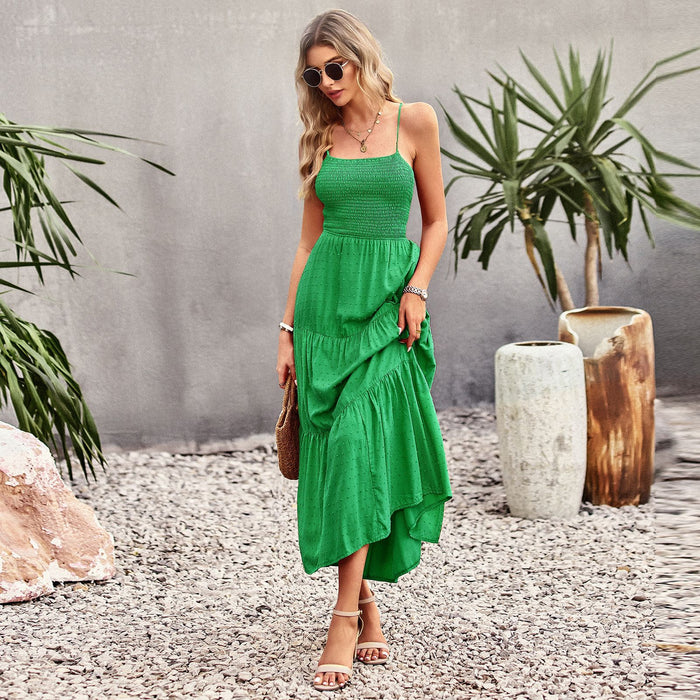 Women Solid Color Dress Women Summer Elegant Dress Maxi Dress