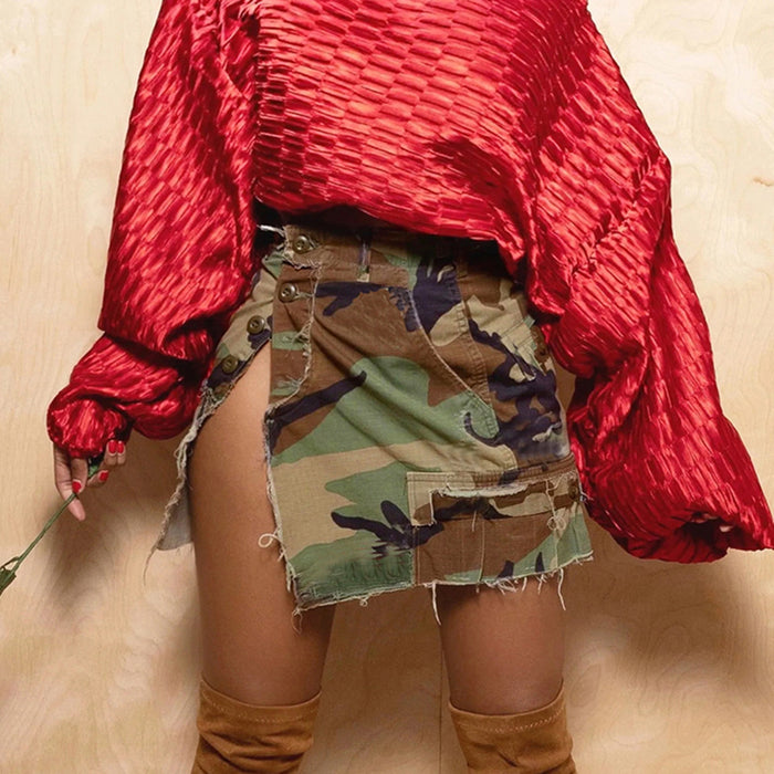 Women Clothing Summer Full Open Skirt Camouflage Wrapped Skirt