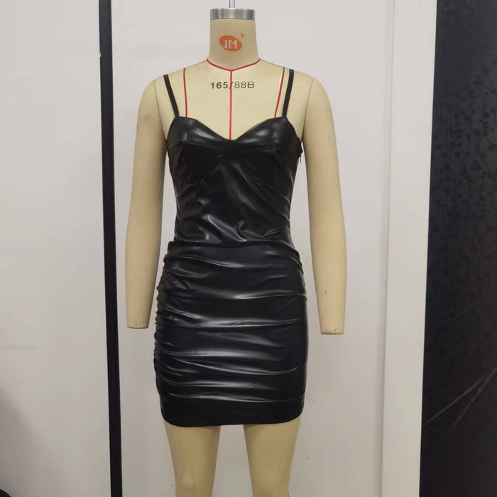 Autumn Winter Popular Sexy Sling Waist Slimming Sheath Dress Women