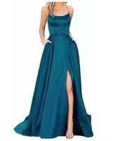 Bridesmaid Dress Long Maxi Dress Small Trailing Strap Solid Color Cocktail Evening Dress