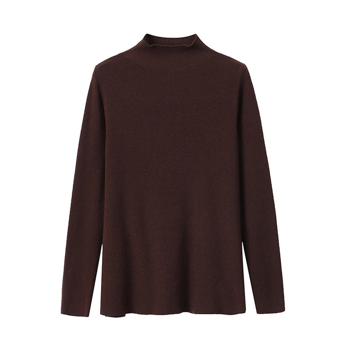 French Smoke Tube Half Turtleneck Slim-Fit Sweater Base Autumn Winter