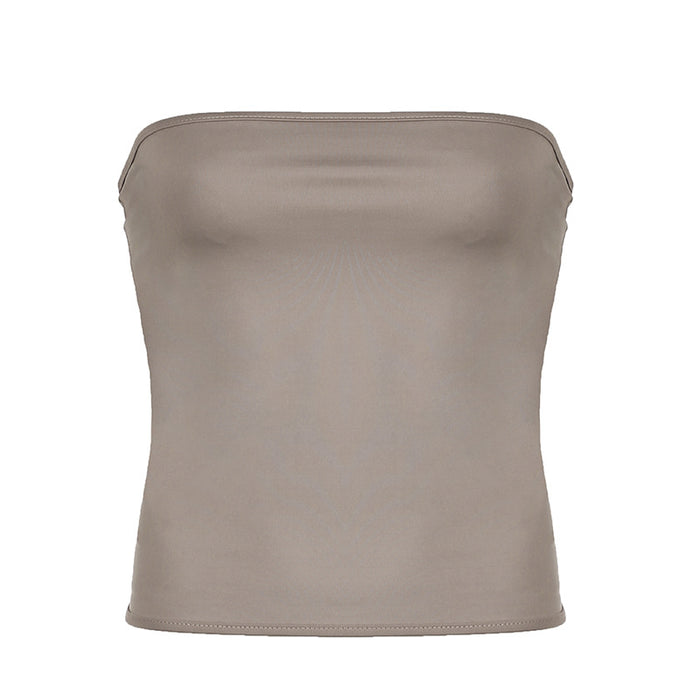 Sexy Sexy Solid Color Slim Fit Small Tube Top Early Spring Arrivals Pure Want Wear Simple Vest Women