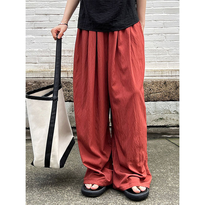 Thin Elastic Waist Drooping Wide Leg Pants Women Summer Relaxed Sense Mop Pants Yamamoto Pants