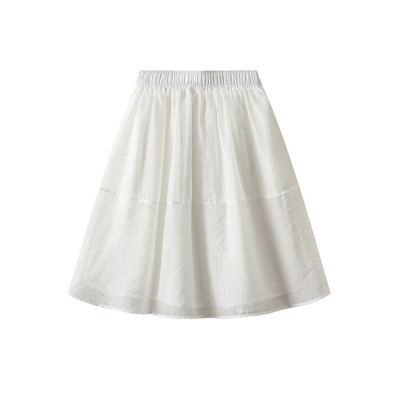 Curtain Cloud Yarn Skirt Women Summer Small A Line Skirt Gauze Skirt Skirt