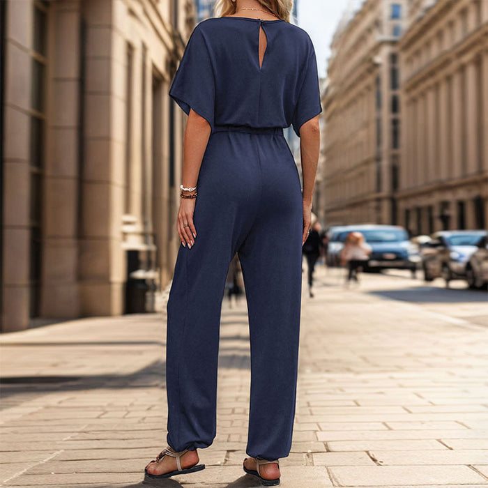 Summer Women Casual Solid Color Jumpsuit