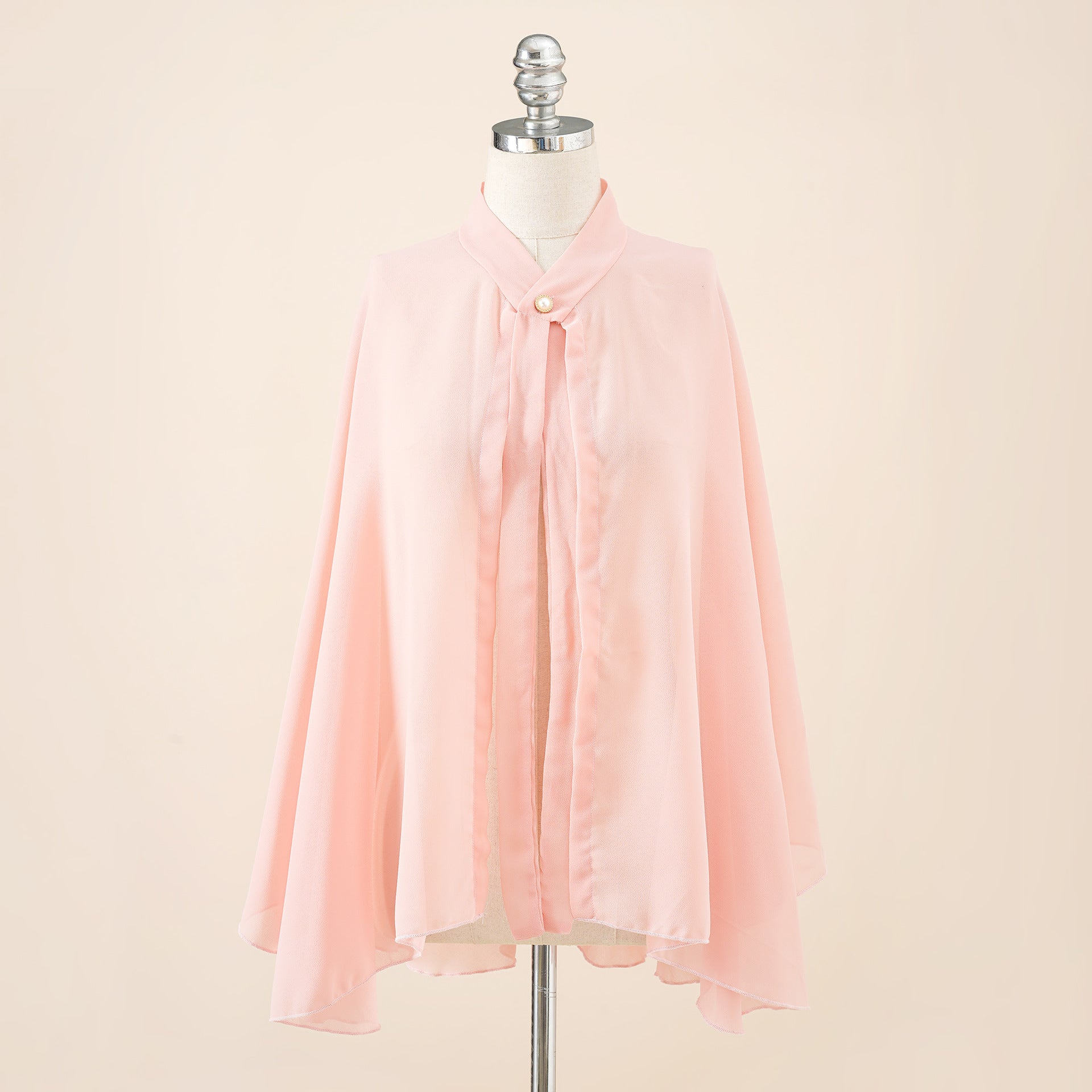 Solid Color Chiffon Button Cardigan Overclothes Outdoor Sunshade Cycling Sunscreen Shawl Beach Scarf