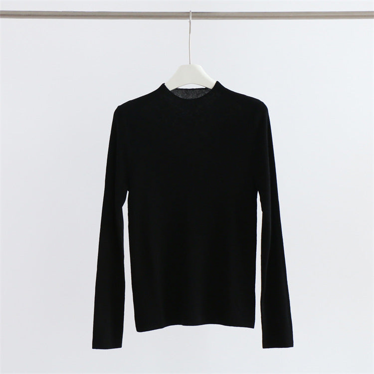 Knitwear Half Turtleneck Bottoming Shirt Slim Fit Women Clothing Fall Winter Inner Wear Long Sleeve Sweater