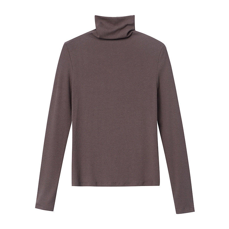 Fashionable French Smoke Tube Turtleneck Early Autumn Long Sleeves Stretch Slim Bottoming Shirt Inner Match Slimming