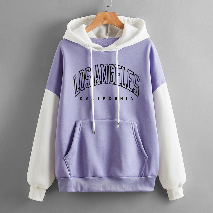 Autumn Fleece Lined Fresh Sweet  Women Pullover Trendy Korean Letter Graphic Print