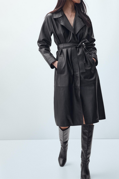 Autumn Women Clothing Street Casual Long Leather Wind Coat Women