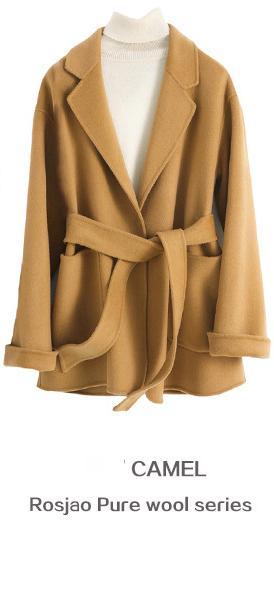 Reversible Cashmere Coat Women Short Spring Autumn Pure Handmade Woolen Coat Women