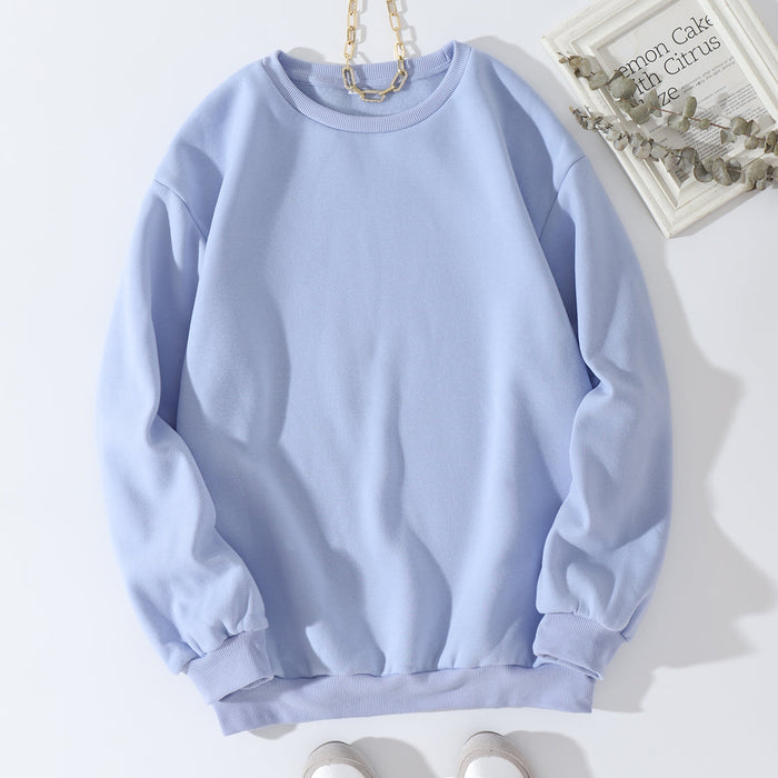 Autumn Winter Thickening round Neck Sweater Women Fleece Lined Women Long Sleeve T Trendy Loose Top Sweatshirt