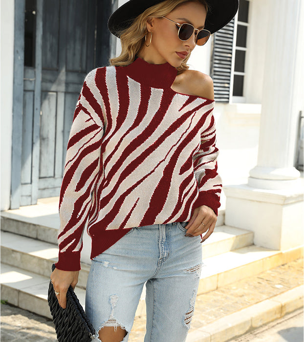 Loose Strapless Sexy Sweater Women Autumn Winter Women Knitwear Women Clothing