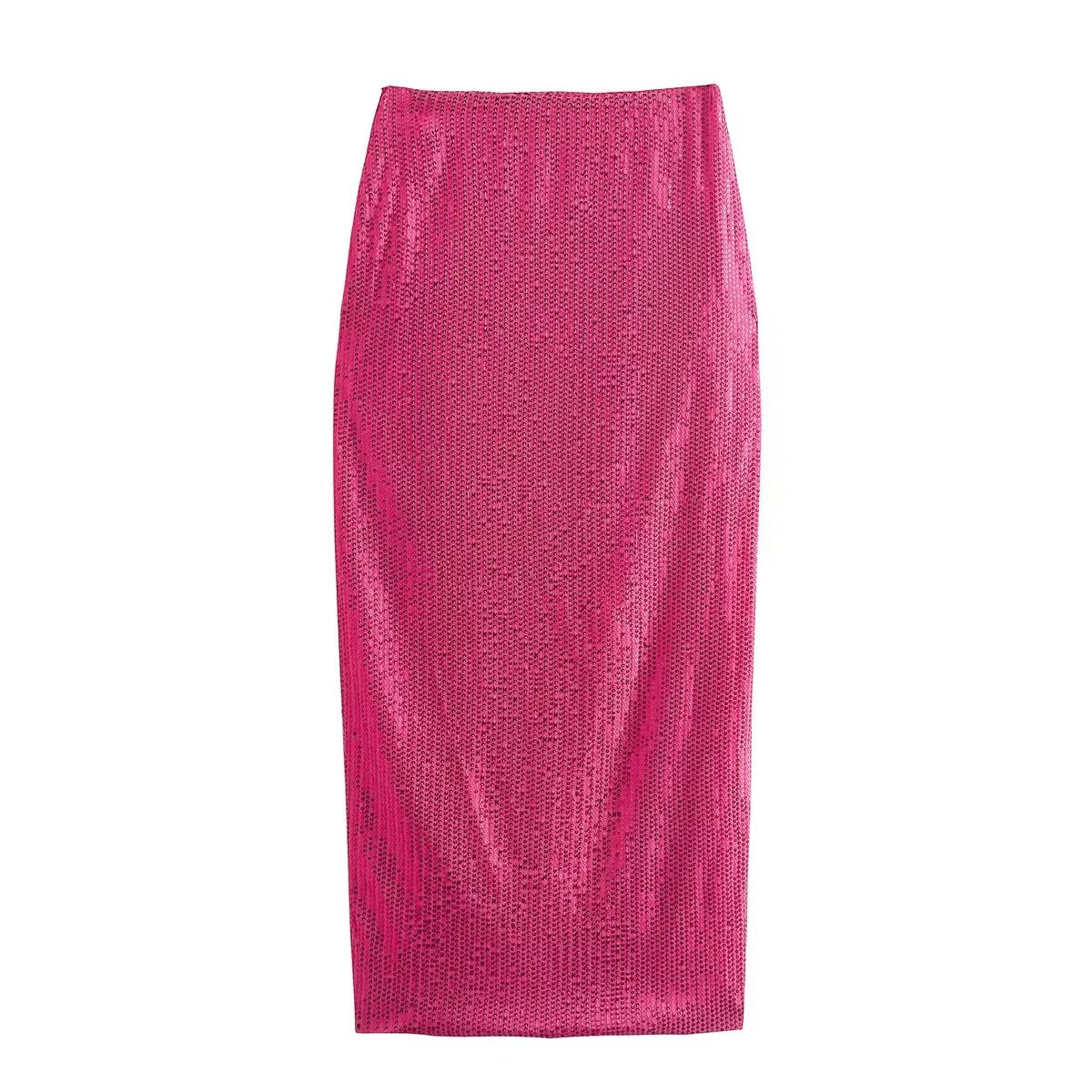 Rose Sequin Top Skirt Suit