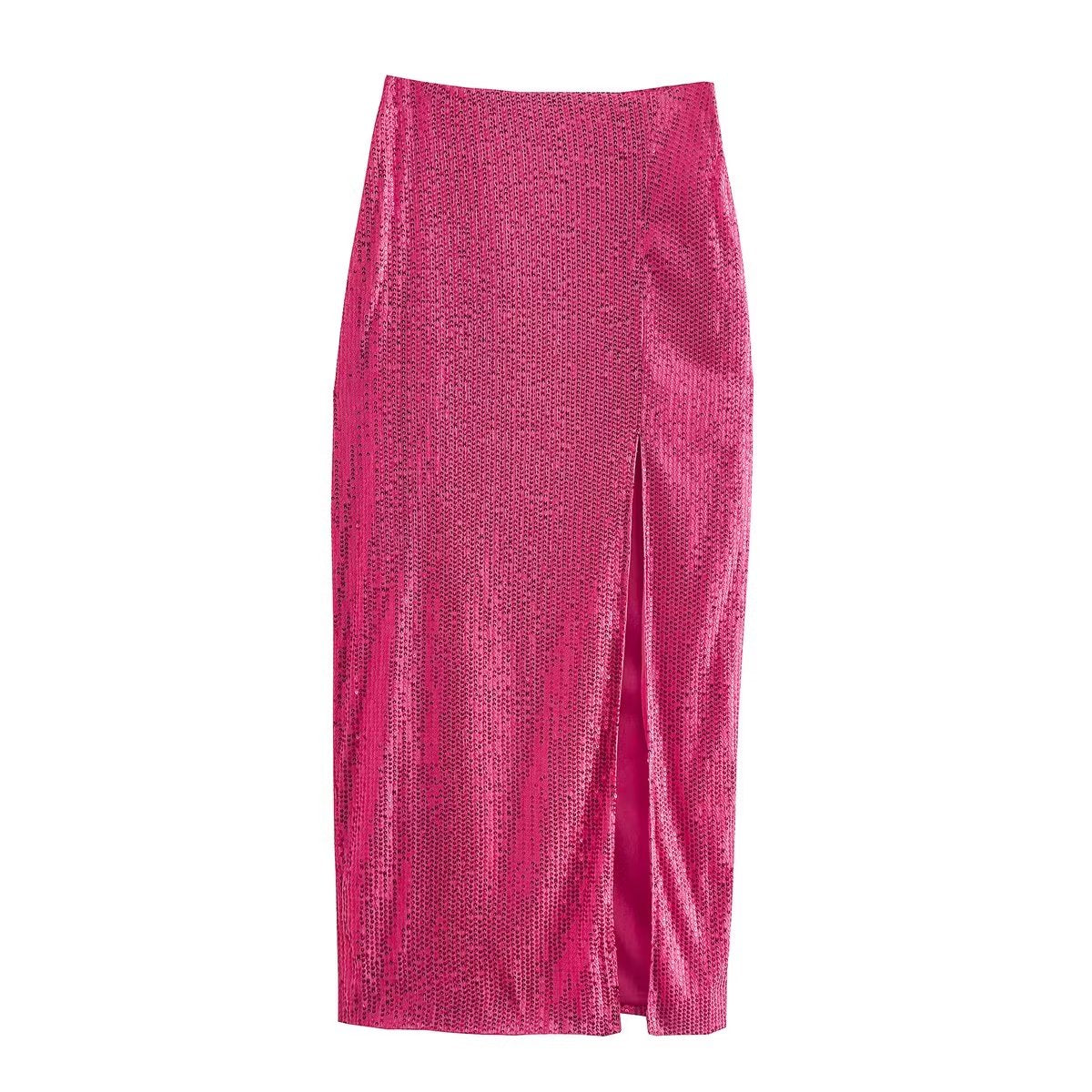 Rose Sequin Top Skirt Suit
