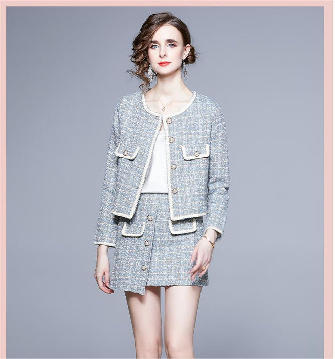 Tweed Suit New Autumn And Winter Suit Dress Temperament Two Piece Set