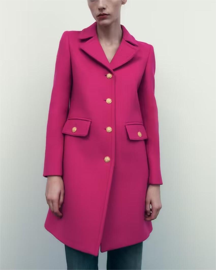 Winter Slim Fitting Wool Coat Office Long Cut Coat