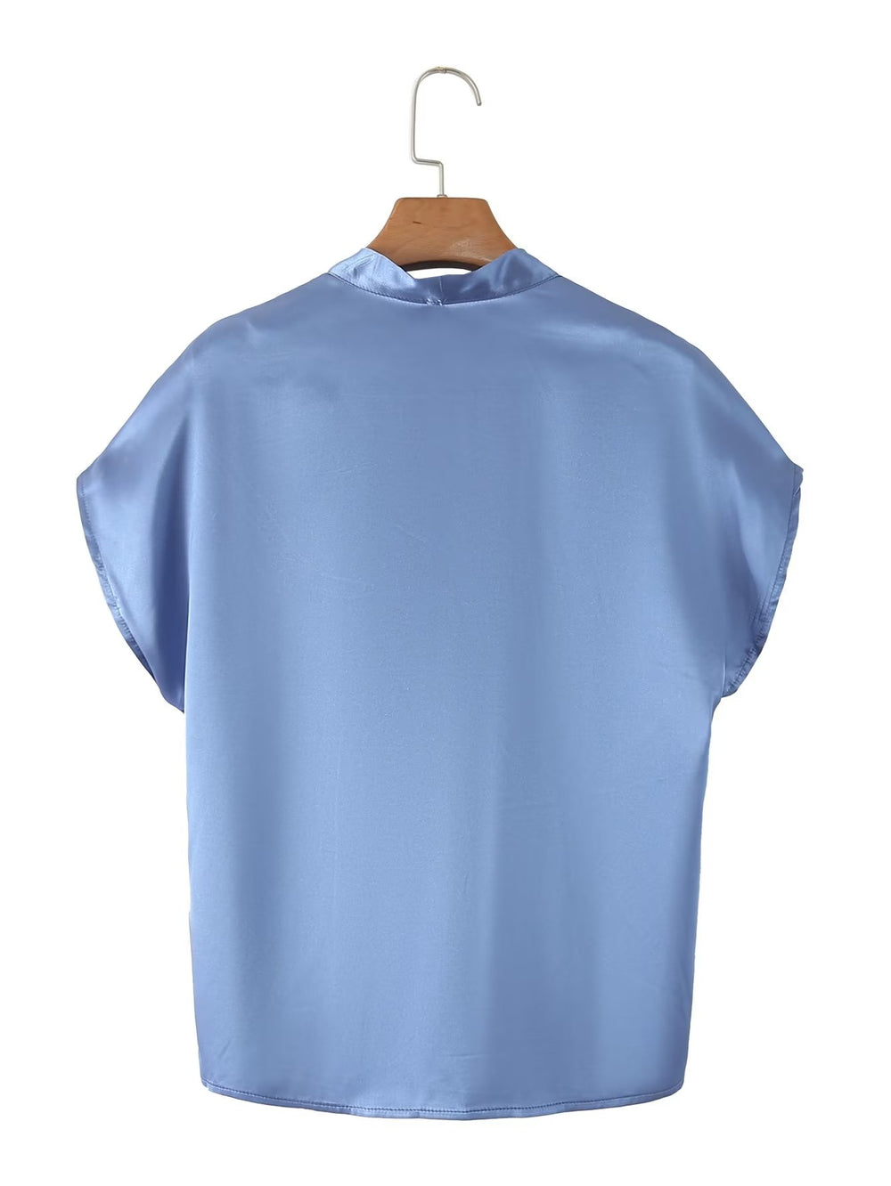 Shirt Women Short Sleeve Office V neck Shirt Western Mulberry Silk Top