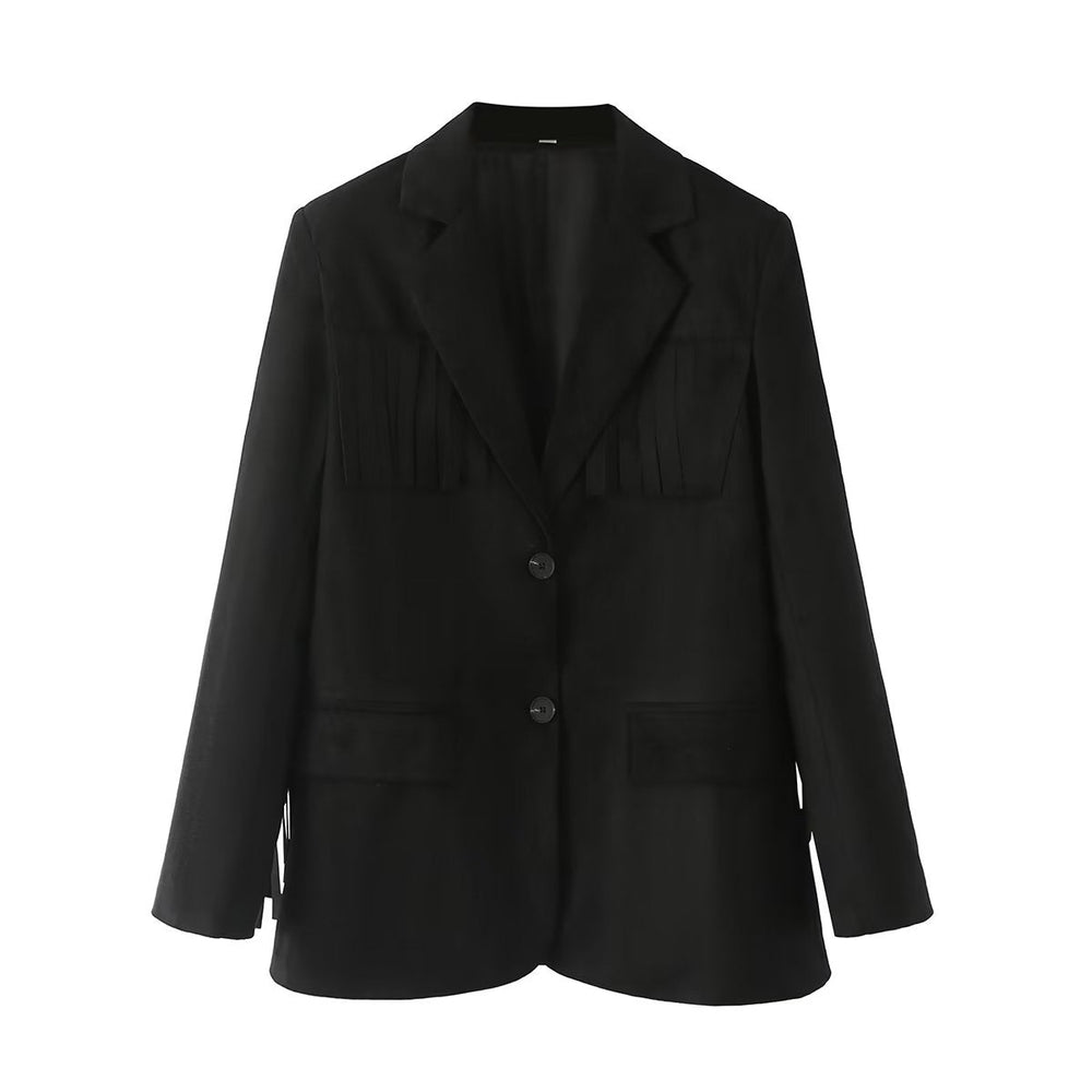 Autumn Blazer Women Black Street Loose