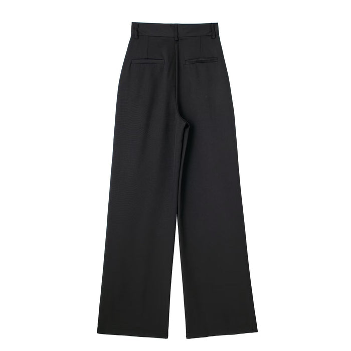 Spring Summer High Waist Drooping Work Pant Women Slimming Straight Loose Fitting Mopping Pants