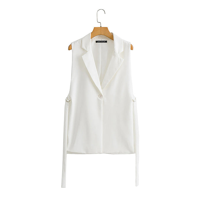 Spring Street Hipster Women Collar Woven Vest