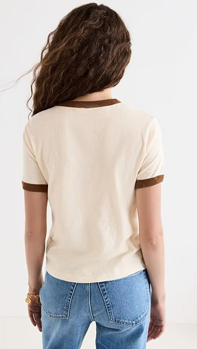 Short T shirt Women Short Sleeved Cotton Apricot Tight Top Summer Slim