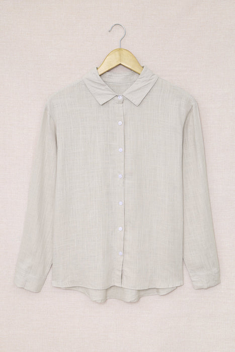 Sky Blue Textured Solid Color Basic Shirt