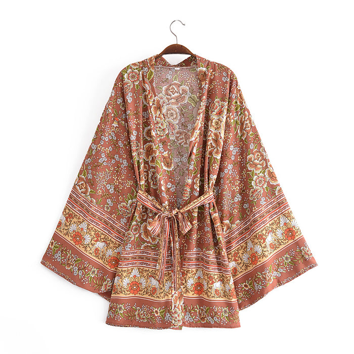 Spring Positioning Printing Kimono Loose Vacation Kimono