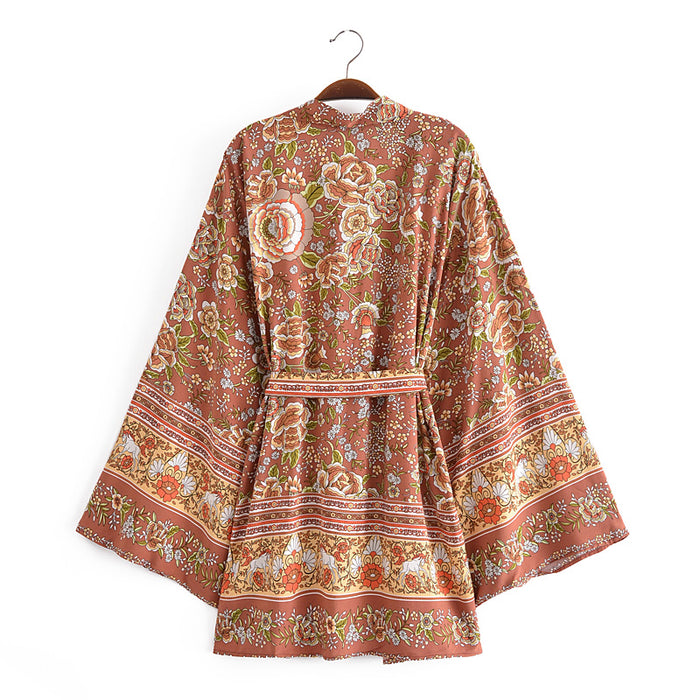 Spring Positioning Printing Kimono Loose Vacation Kimono