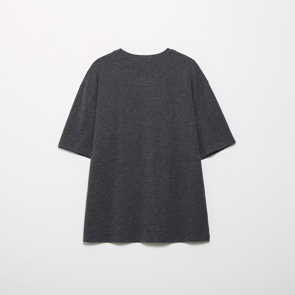 Autumn Women Clothing Washed Effect Printed Short Sleeve T Shirt