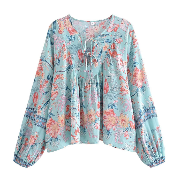 Spring Women Street All Match Positioning Printed Shirt