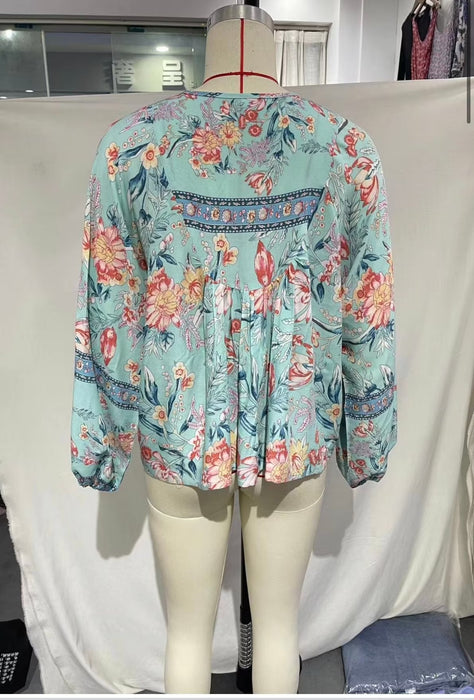 Spring Women Street All Match Positioning Printed Shirt