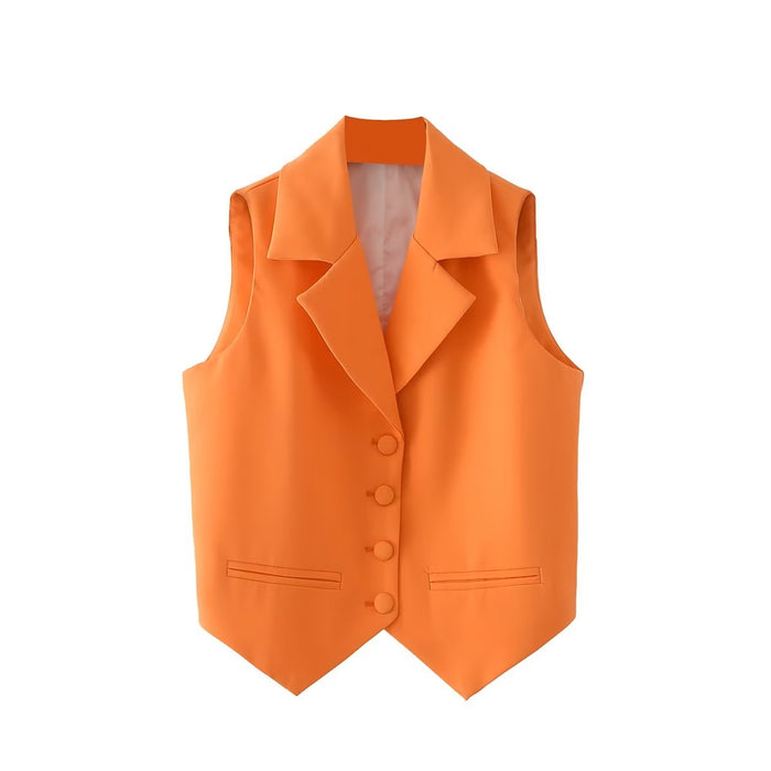 Summer Neutral Workplace Age Reduction V neck Waistcoat Vest